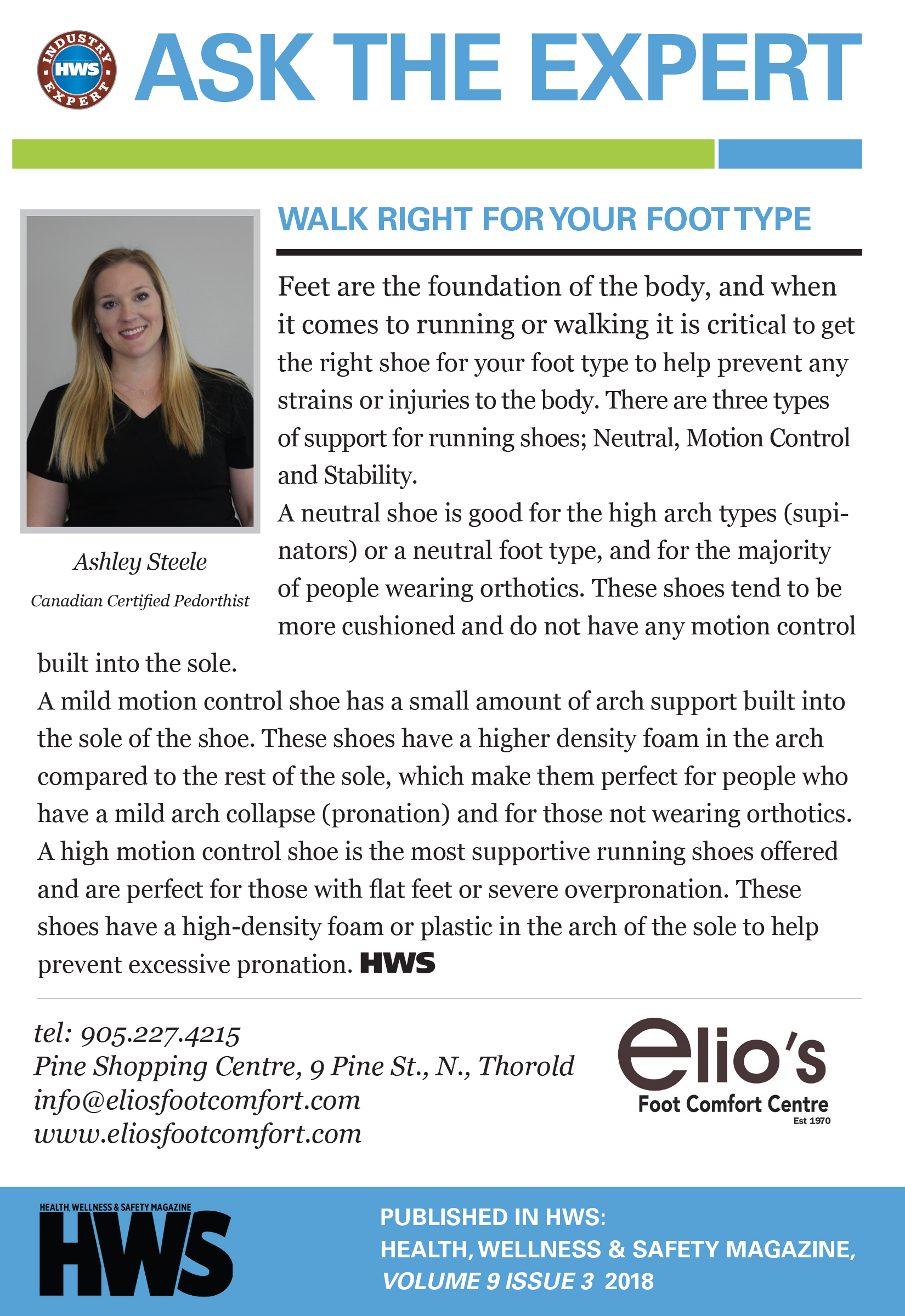Walk Right Foot Type, Elio's Expert, Ashley 
